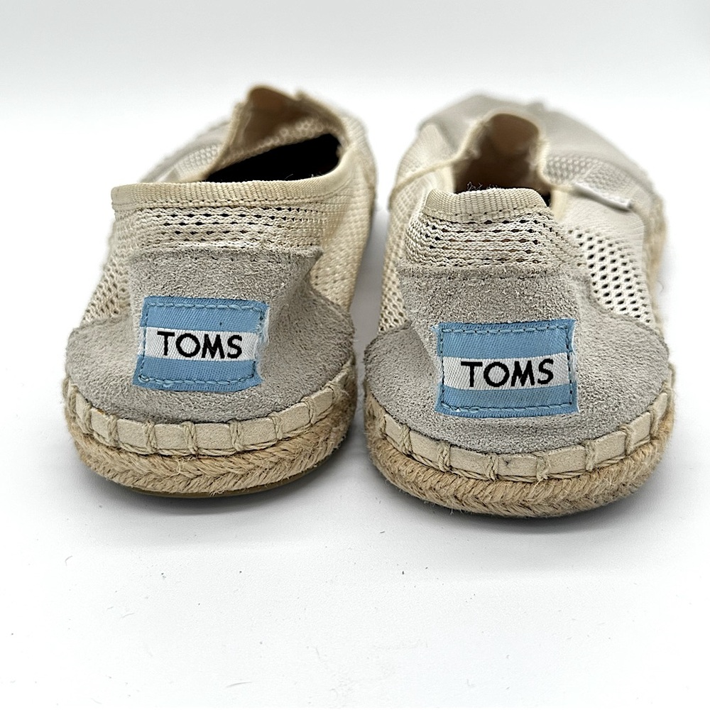 TOMS Classic Mesh Slip On Espadrille Flats Beige Womens 8.5‎ Casual - Picture 5 of 13